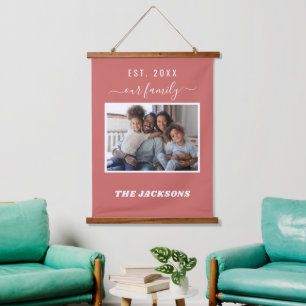 Tapiz Con Marco De Madera Guión de nombre terrestre de terracota de fotograf