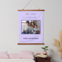 Guión de nombre violáceo de lavanda de foto famili