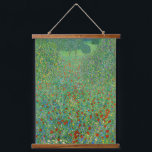 Tapiz Con Marco De Madera Gustav Klimt - Campo de amapola<br><div class="desc">Campo de amapola / Campo de los cachorros - Gustav Klimt,  Petróleo en lienzo,  1907</div>