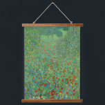 Tapiz Con Marco De Madera Gustav Klimt - Campo de amapola<br><div class="desc">Campo de amapola / Campo de los cachorros - Gustav Klimt,  Petróleo en lienzo,  1907</div>