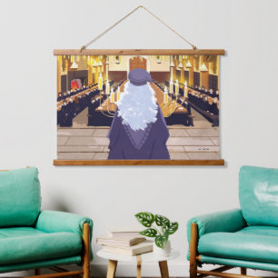 Tapiz Con Marco De Madera Hablando en el Gran Salón de Hogwarts