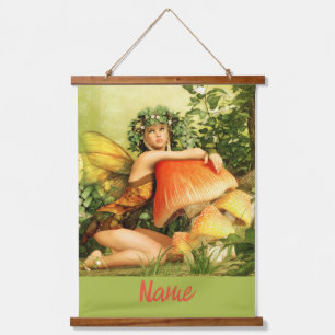 Tapiz Con Marco De Madera Hadas de hongo Thunder_Cove