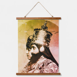 Tapiz Con Marco De Madera Haile Selassie Jah Rastafari Rasta Reggae Raíces  