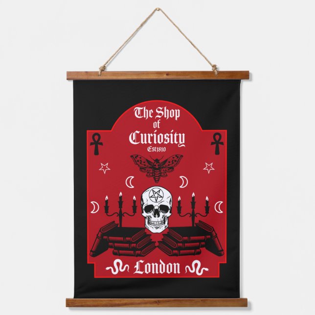 Tapiz Con Marco De Madera Halloween en Punk gótico de brujas (Anverso)