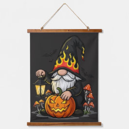 Tapiz Con Marco De Madera Halloween Gnome Wood Topped Wall Tapestry