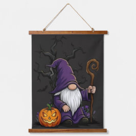 Tapiz Con Marco De Madera Halloween Gnome Wood Topped Wall Tapestry