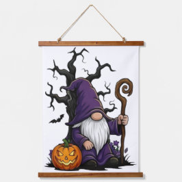 Tapiz Con Marco De Madera Halloween Gnome Wood Topped Wall Tapestry