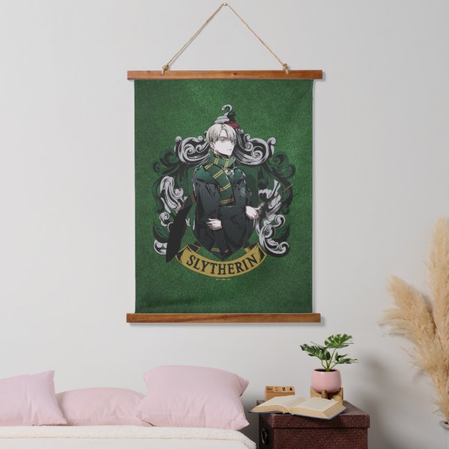 Tapiz Con Marco De Madera HARRY POTTER™ | Anime Draco Malfoy House Escudo (Dormitorio)