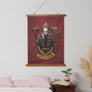 Tapiz Con Marco De Madera HARRY POTTER™ | Anime Ron Weasley House Escudo