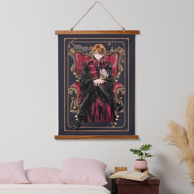 Tapiz Con Marco De Madera HARRY POTTER™ | Anime Ron Weasley Seated (Dormitorio)