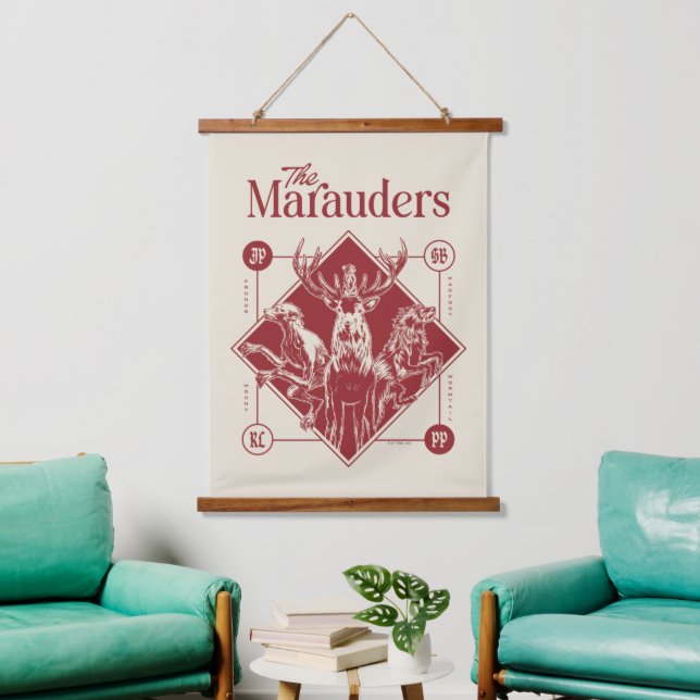 Tapiz Con Marco De Madera HARRY POTTER™ El gráfico de Marauders Animagus (Sala de estar)