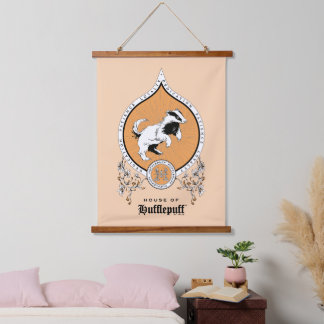 Tapiz Con Marco De Madera HARRY POTTER™ | Escudo Delicado Sketch HUFFLEPUFF™