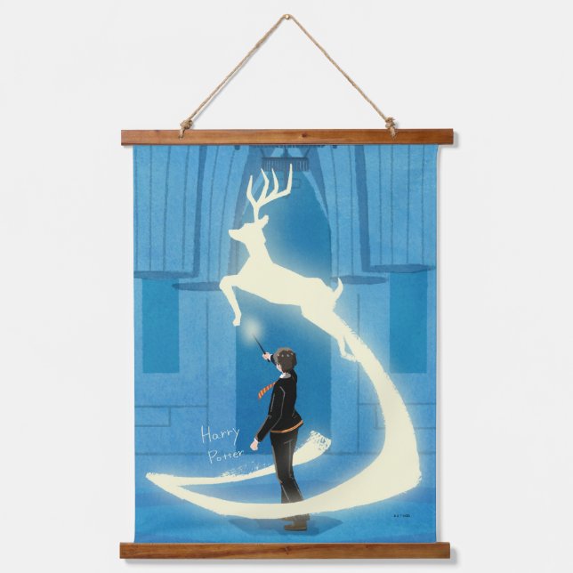 Tapiz Con Marco De Madera HARRY POTTER™ Patronus Painting (Anverso)
