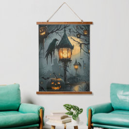 Tapiz Con Marco De Madera Haunted Hollow – Halloween Night