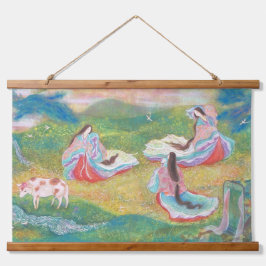 Tapiz Con Marco De Madera Heian Elysium: Ladies in a Spring Meadow 