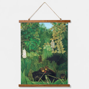 Tapiz Con Marco De Madera Henri Rousseau - Los alegres bromistas