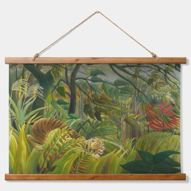 Tapiz Con Marco De Madera Henri Rousseau - ¡Sorprendido! (Anverso )