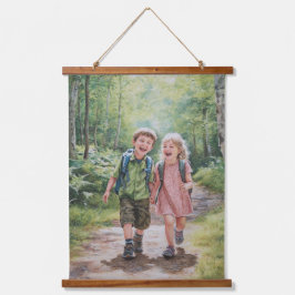 Tapiz Con Marco De Madera Hermano y Hermana Amor