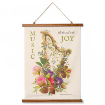 Hermosa arpa floral vintage Cita musical CC1218