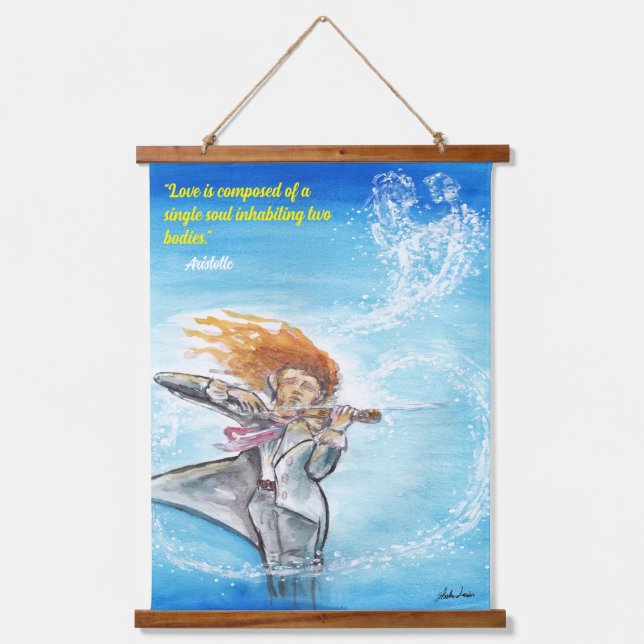 Tapiz Con Marco De Madera Hermosa cita de Almas el día de San Valentín (Anverso)