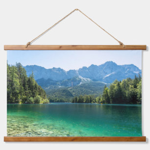 Tapiz Con Marco De Madera Hermoso Lago Eibsee Alpes Bavieras Alemania
