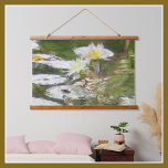Tapiz Con Marco De Madera Hermoso Monet Style Lily Pond<br><div class="desc">Esta es una fotografía artística del estanque de lirios en Central Park,  NYC — creado al estilo impresionista de Monet. Tuyo para disfrutar en su casa. Cualquier pregunta de diseño sólo envía un chat o un correo electrónico a charmdesignstudio@rcn.com y estaremos encantados de asistirle.</div>