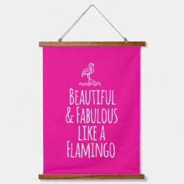 Tapiz Con Marco De Madera Hermoso y fabuloso como un flamingo