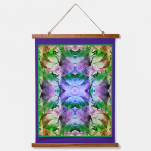 Tapiz Con Marco De Madera Hibiscus Flower Multiplied Abstract