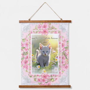 Tapiz Con Marco De Madera Hibiscus & lace PINK