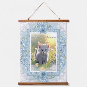 Tapiz Con Marco De Madera Hibiscus & lace TURQUOISE