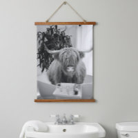 Highland Cow Bathbath Art Fun Animal