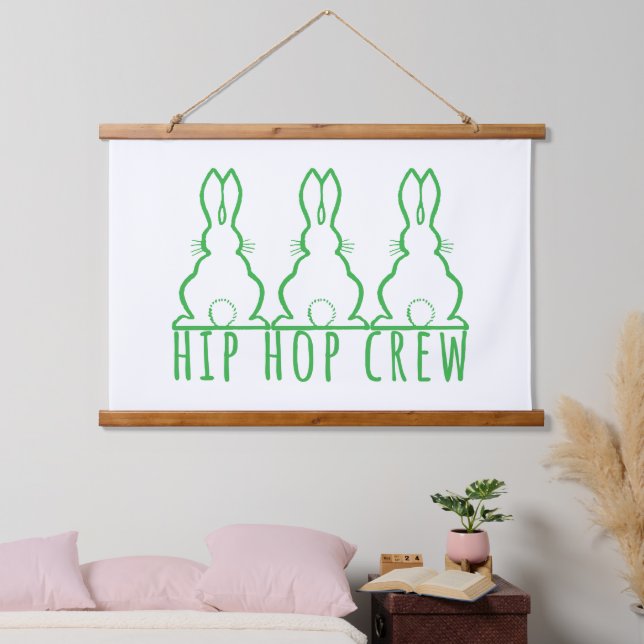 Tapiz Con Marco De Madera Hip Hop Crew Cute Bunnies (Dormitorio)