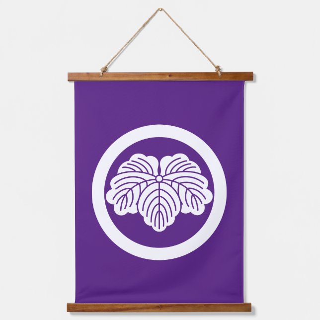 Tapiz Con Marco De Madera Hoja de marfil en círculo (Anverso)