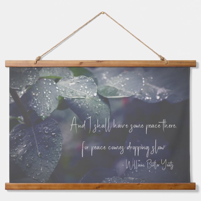 Tapiz Con Marco De Madera Hojas de poesía (Anverso )