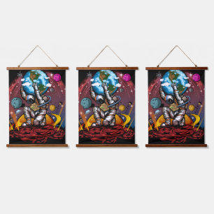 Tapiz Con Marco De Madera Hombre del espacio de Atlas