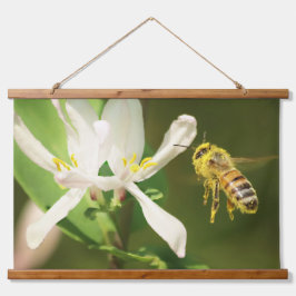 Tapiz Con Marco De Madera Honey bee Hanging Tapestry
