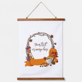 Tapiz Con Marco De Madera Hoodie de pintura digital de Wreath de otoño