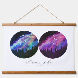 Tapiz Con Marco De Madera Horóscopo de parejas personalizadas de Aquarius Vi