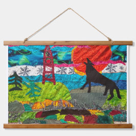 Tapiz Con Marco De Madera Howler Wolf