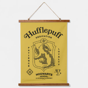 Tapiz Con Marco De Madera HUFFLEPUFF™ Dedicación Paciencia Lealtad Escudo