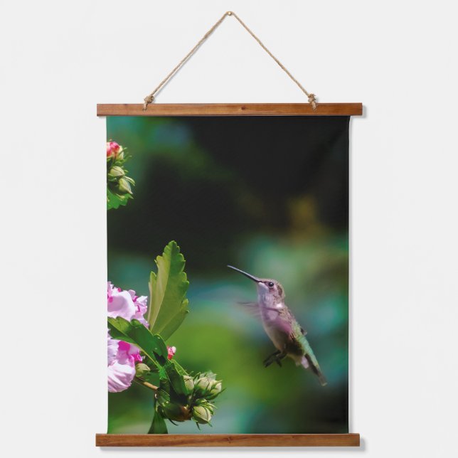 Tapiz Con Marco De Madera Hummingbird - Fotografía original (Anverso)
