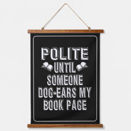 Tapiz Con Marco De Madera Humor de libros de orejas de perro