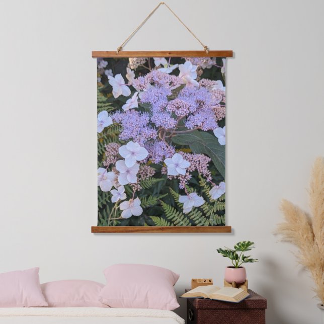 Tapiz Con Marco De Madera Hydrangea Aspera Floral (Dormitorio)