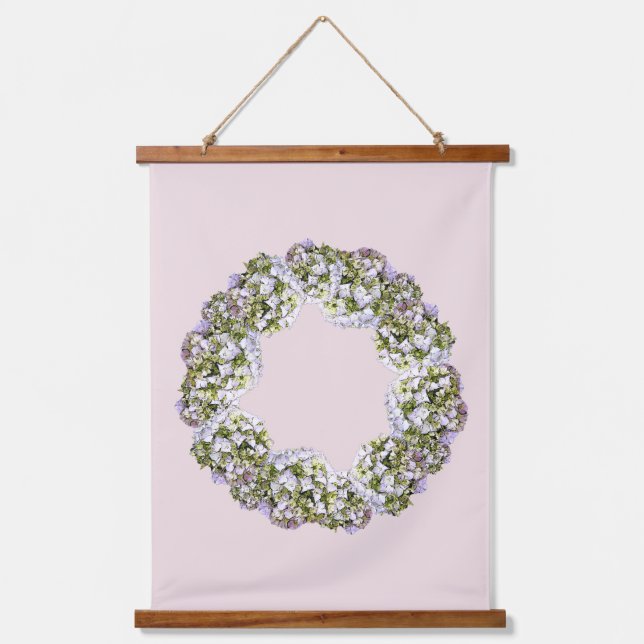 Tapiz Con Marco De Madera Hydrangea Wreath (Anverso)