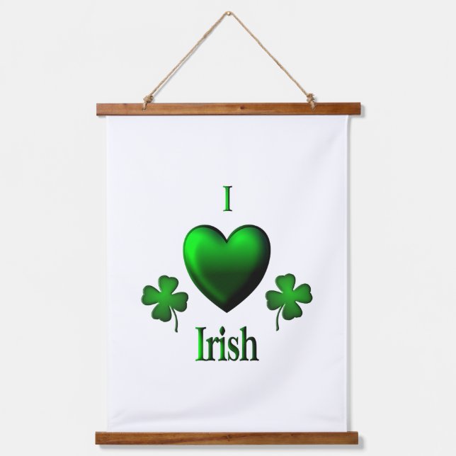 Tapiz Con Marco De Madera I Heart Irish Earrings (Anverso)