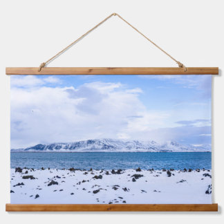 Tapiz Con Marco De Madera Iceland Winter Wonderland