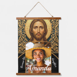 Tapiz Con Marco De Madera Icono bizantino de Cristo - Jesús
