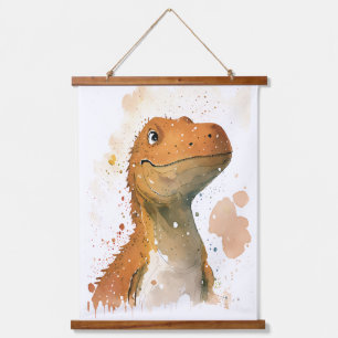 Tapiz Con Marco De Madera Ilustracion acuático de dinosaurios