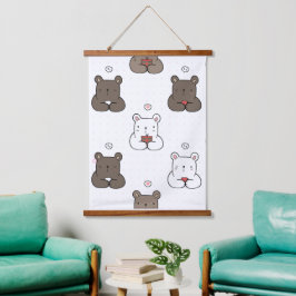 Tapiz Con Marco De Madera Ilustración de animales