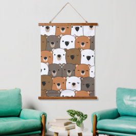 Tapiz Con Marco De Madera Ilustración de animales